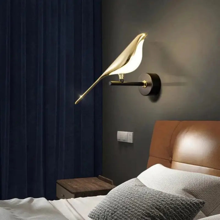 Applique Murale Oiseaux en Aluminium Noir ou Argenté