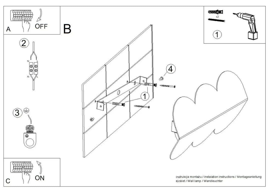 Applique murale biscuit en plaque daluminium avec halo lumineux en forme de nuage au design minimaliste