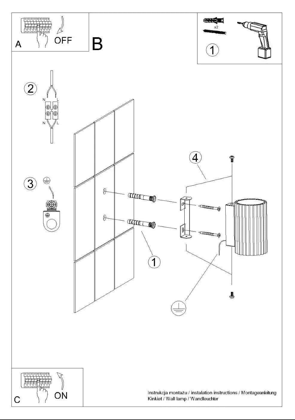 Applique murale karbon 10 or avec texture cannelée verticale en métal pour un design minimaliste et ampoules gu10 interchangeables