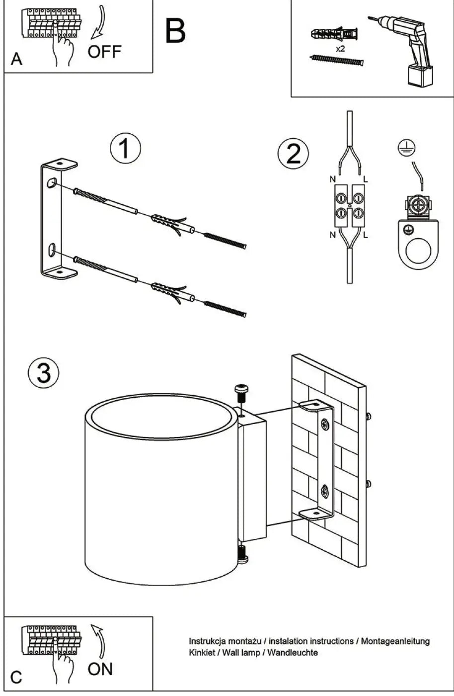 Schéma d'installation du luminaire