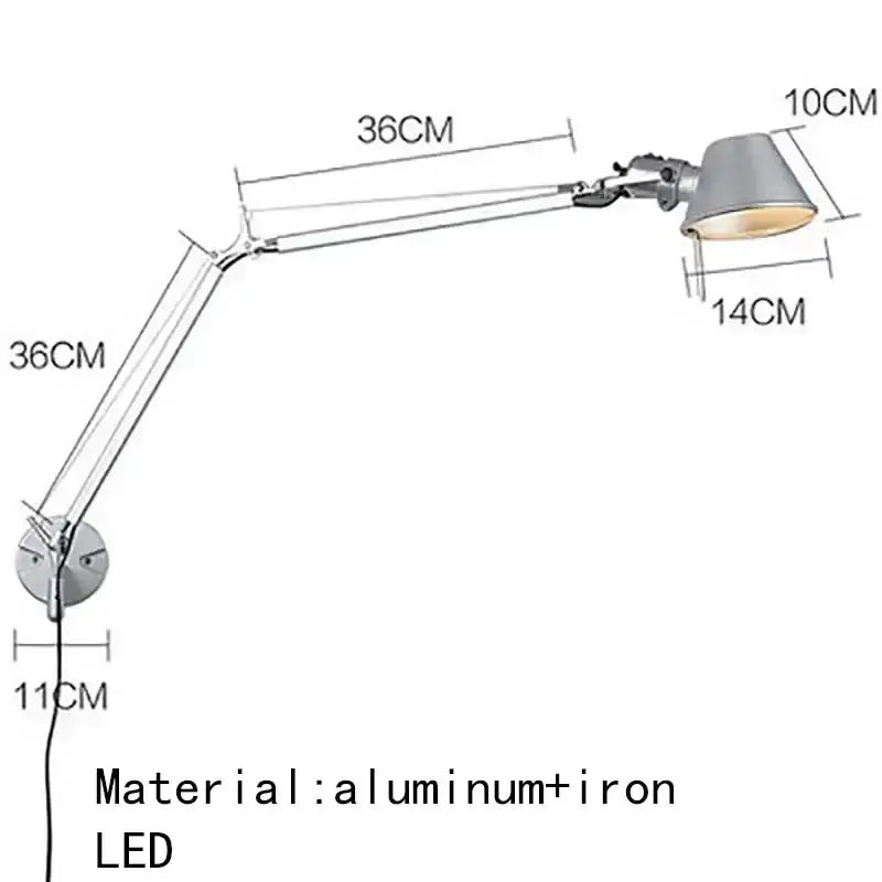 Applique murale orientable style industriel en métal chic