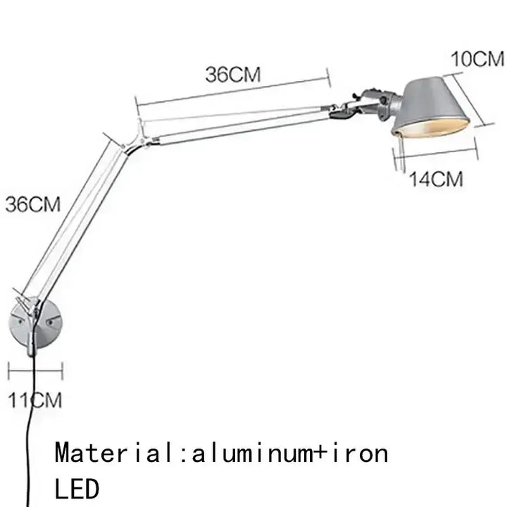 Applique murale orientable style industriel en métal chic