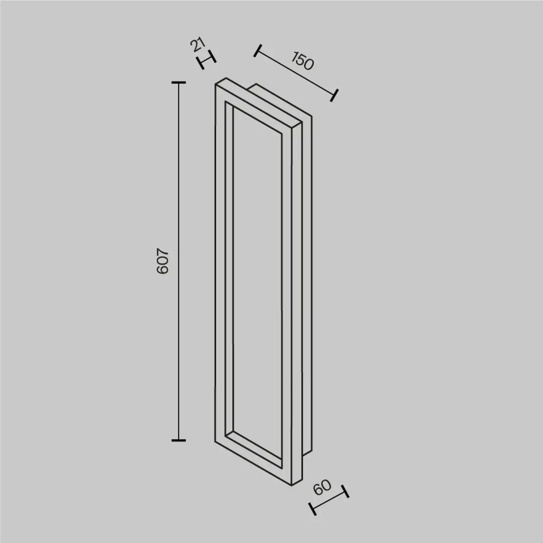 Applique murale orign effet pierre miroir rectangulaire minimaliste sans cadre 709mm x 150mm