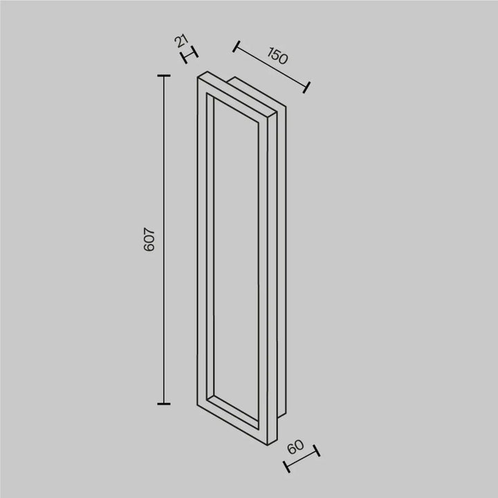 Applique murale orign effet pierre miroir rectangulaire minimaliste sans cadre 709mm x 150mm
