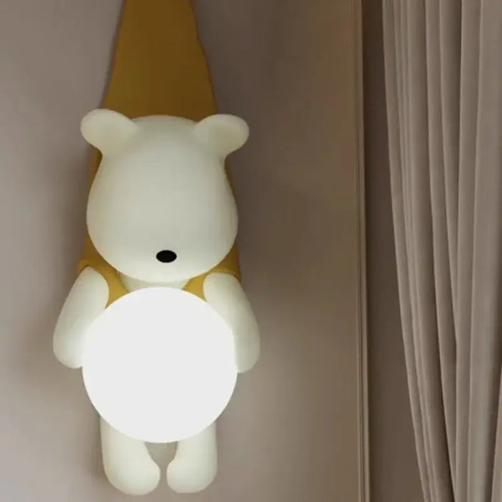 Applique murale ours avec boule lumineuse pour chambre enfant