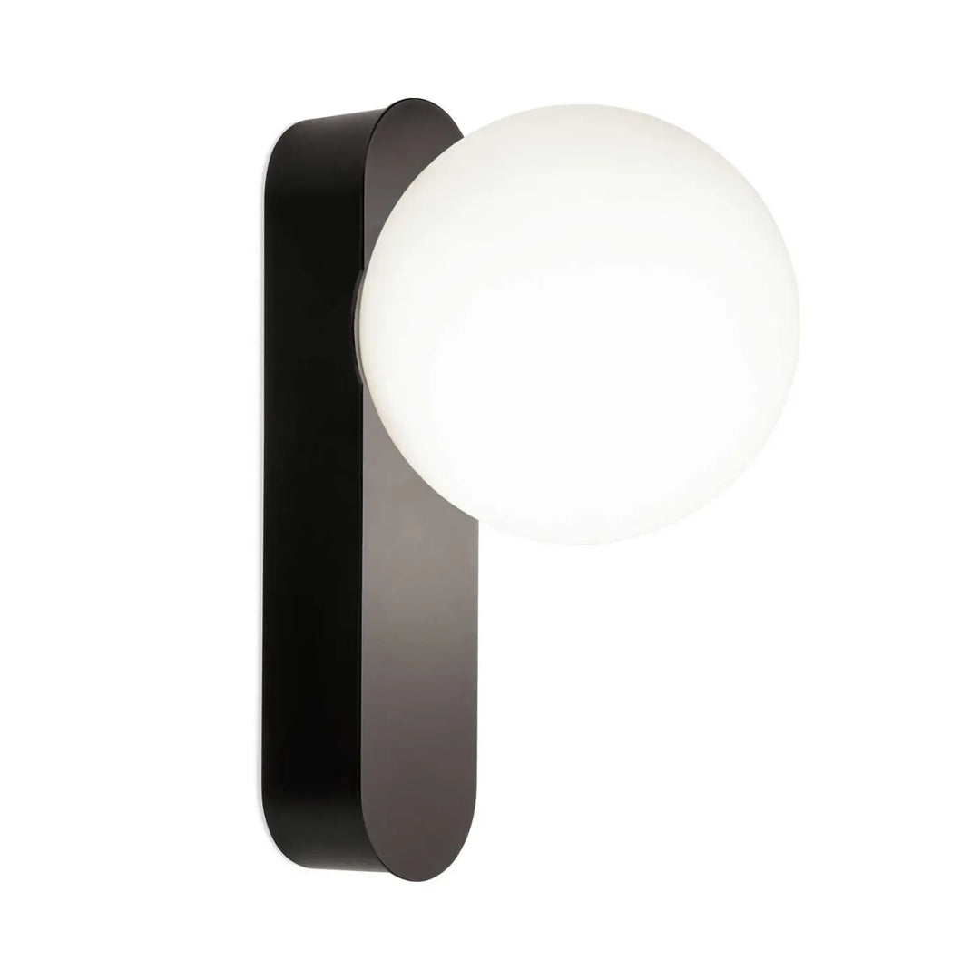 Applique murale Perlina noire en acier et verre #couleur_noir