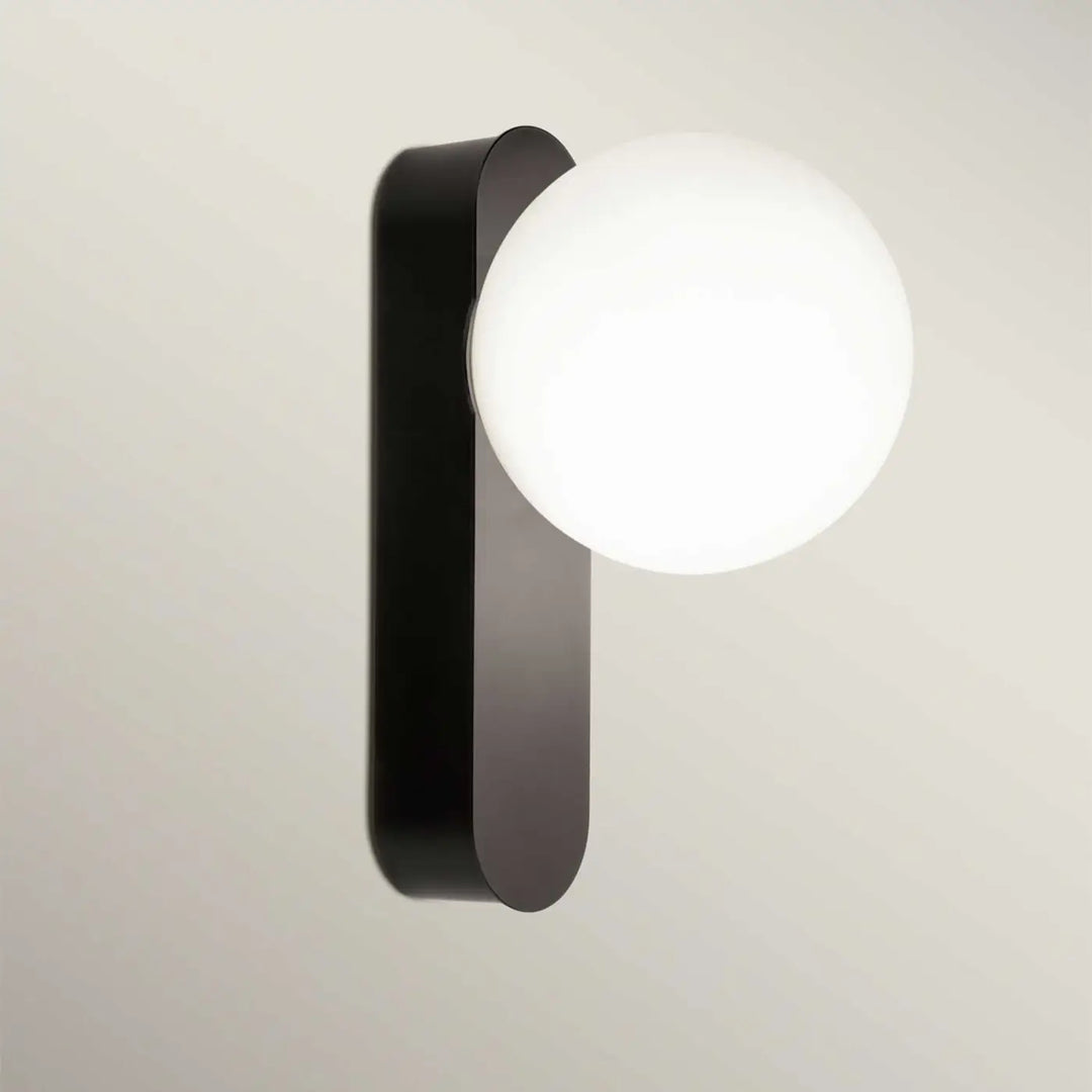 Applique Perlina noire, vue du luminaire #couleur_noir
