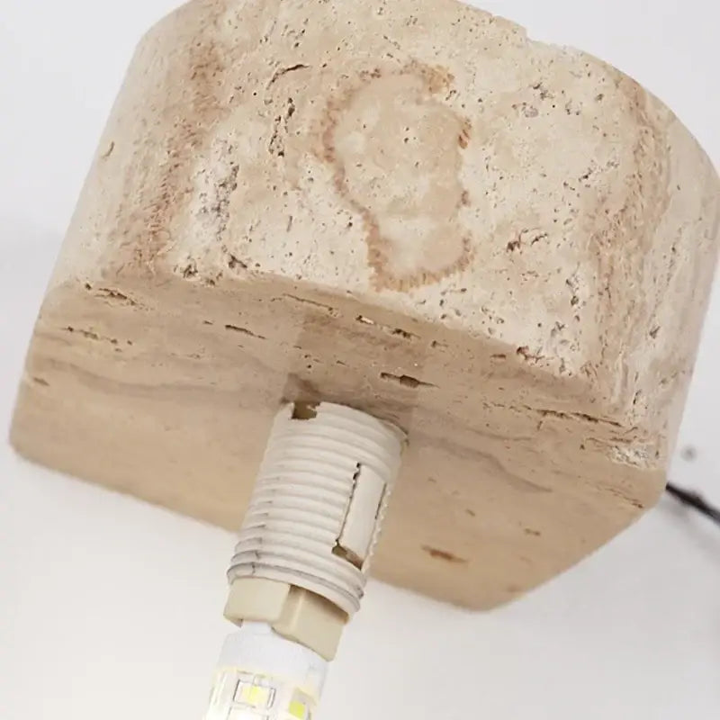 Applique Murale En Pierre Blanche Naturelle Avec Boule Blanche