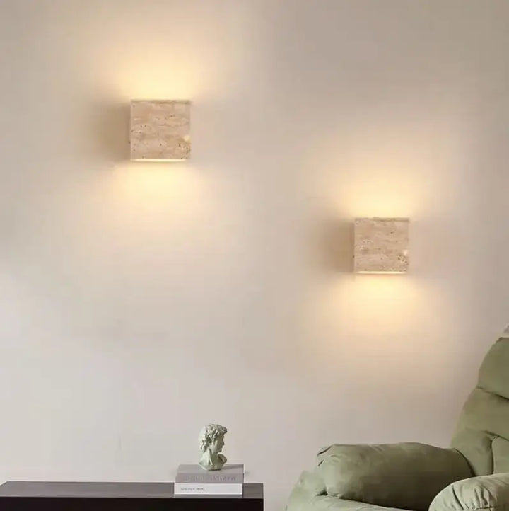 Applique murale en pierre naturelle en travertin au style minimaliste
