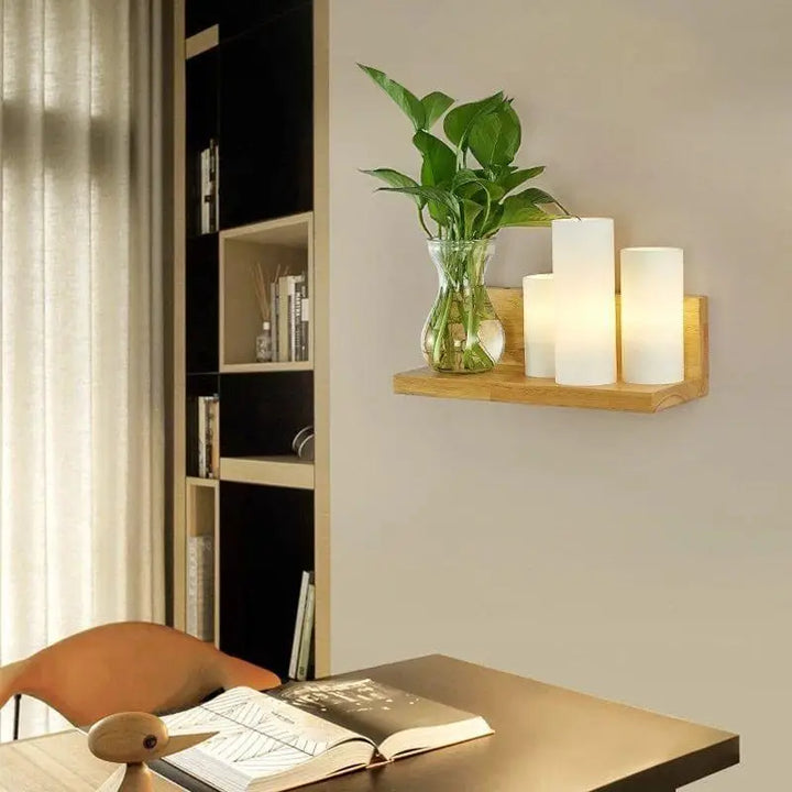 1. Applique Murale Plante En Bois Et Verre