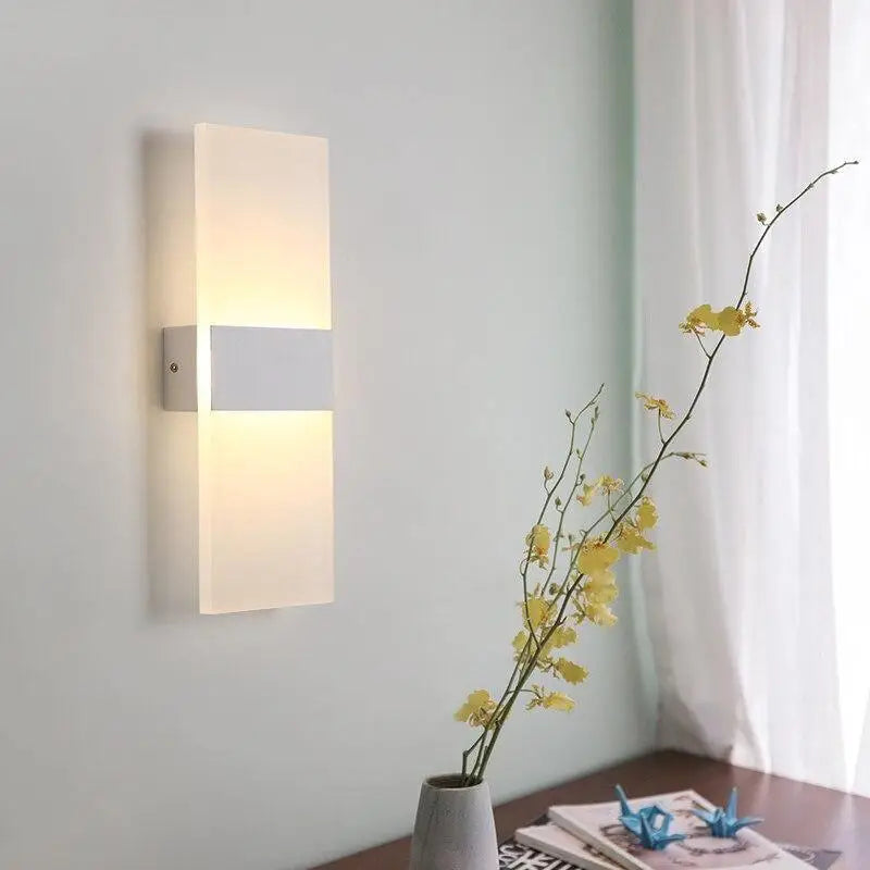 Applique Murale Rectangulaire LED Acrylique Noir Blanc