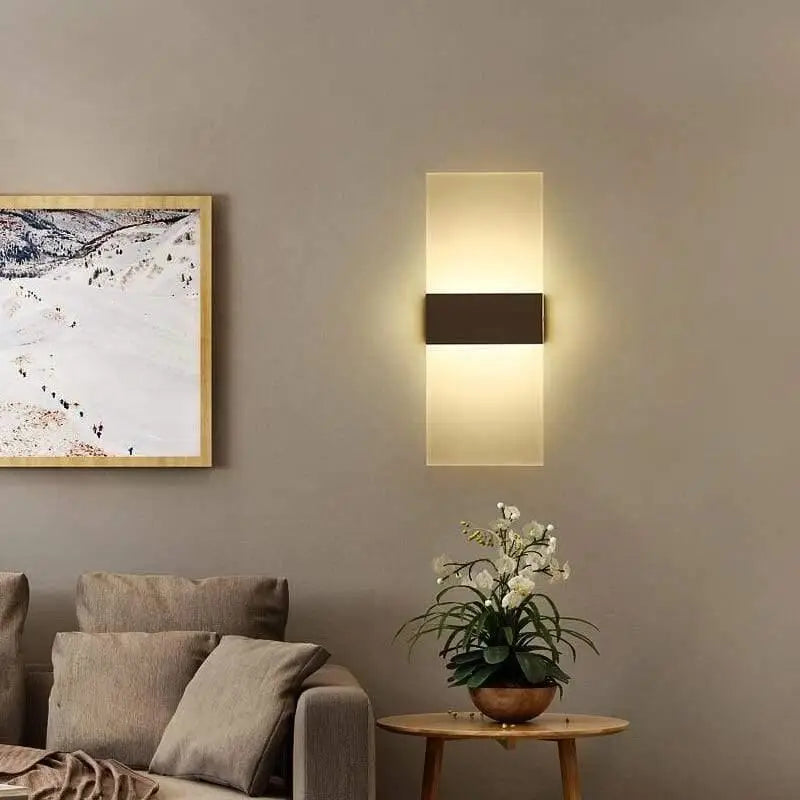 Applique Murale Rectangulaire LED Acrylique Noir Blanc