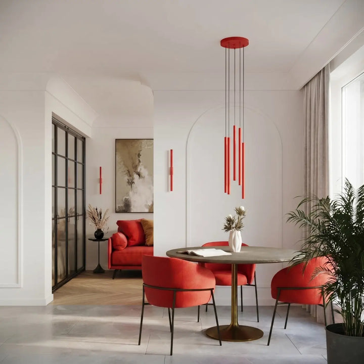 Applique murale rouge dans un intérieur contemporain