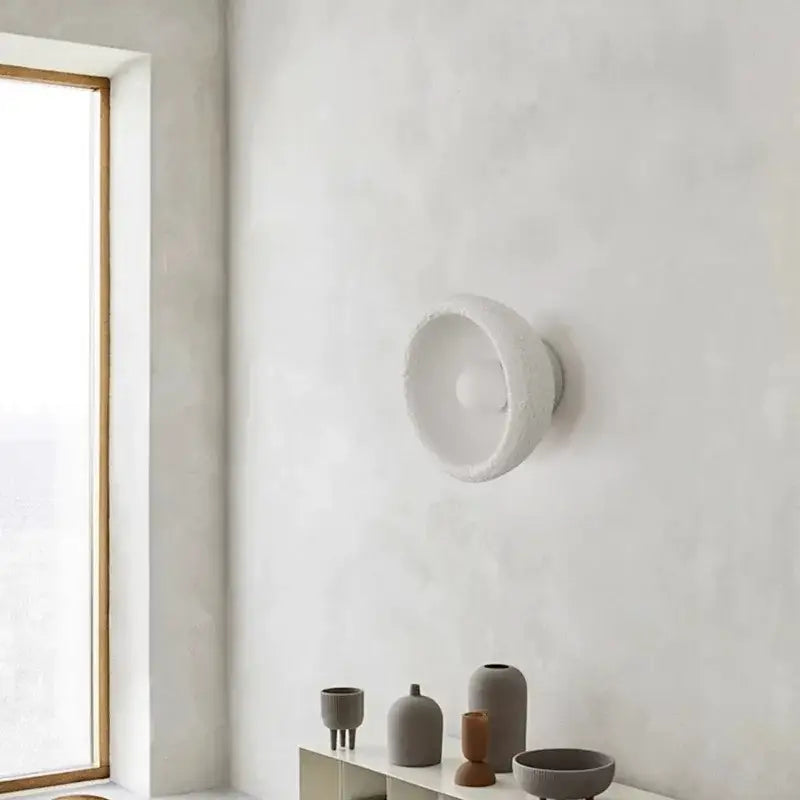 Applique murale ronde en céramique avec éclairage LED chaud

