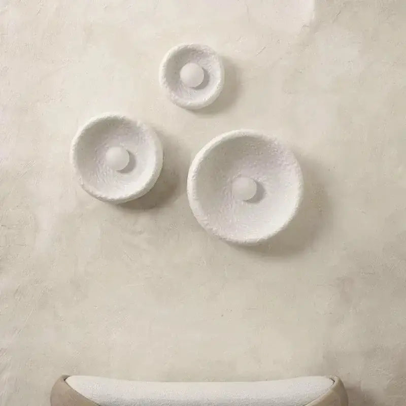 Applique murale ronde en céramique avec éclairage LED chaud

