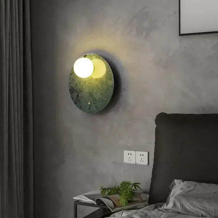 Applique Murale Ronde Effet Marbre Avec Globe Lumineux