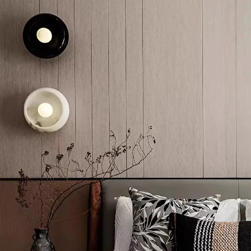 Applique murale ronde en pierre naturelle colorée LED