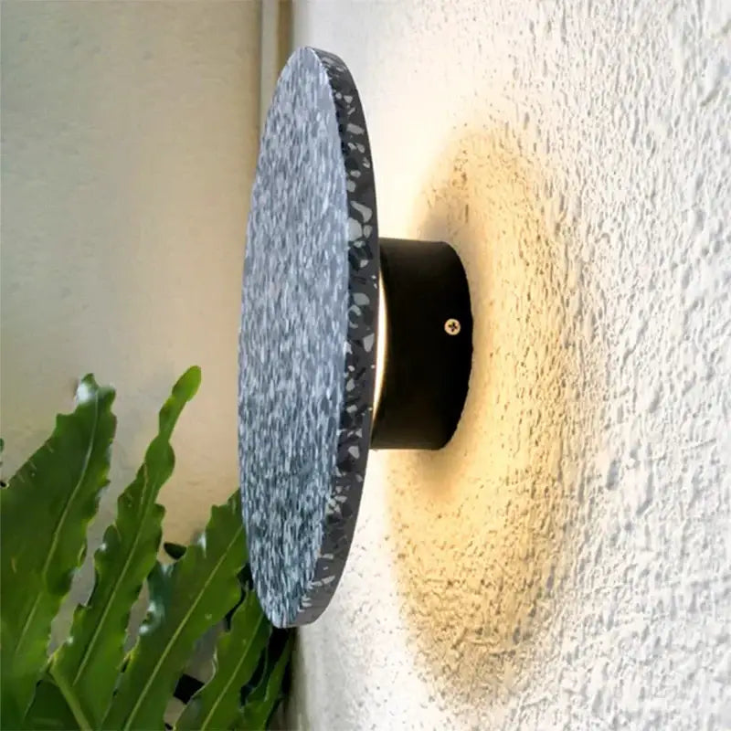 Applique murale ronde terrazzo coloré avec éclairage led moderne

