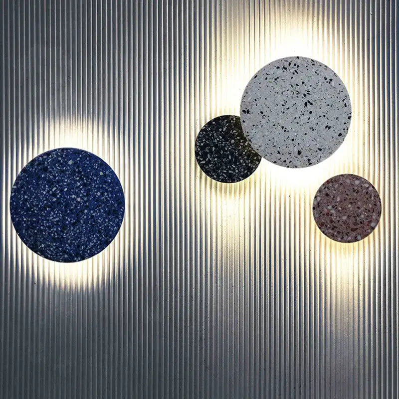 Applique murale ronde terrazzo coloré avec éclairage led moderne

