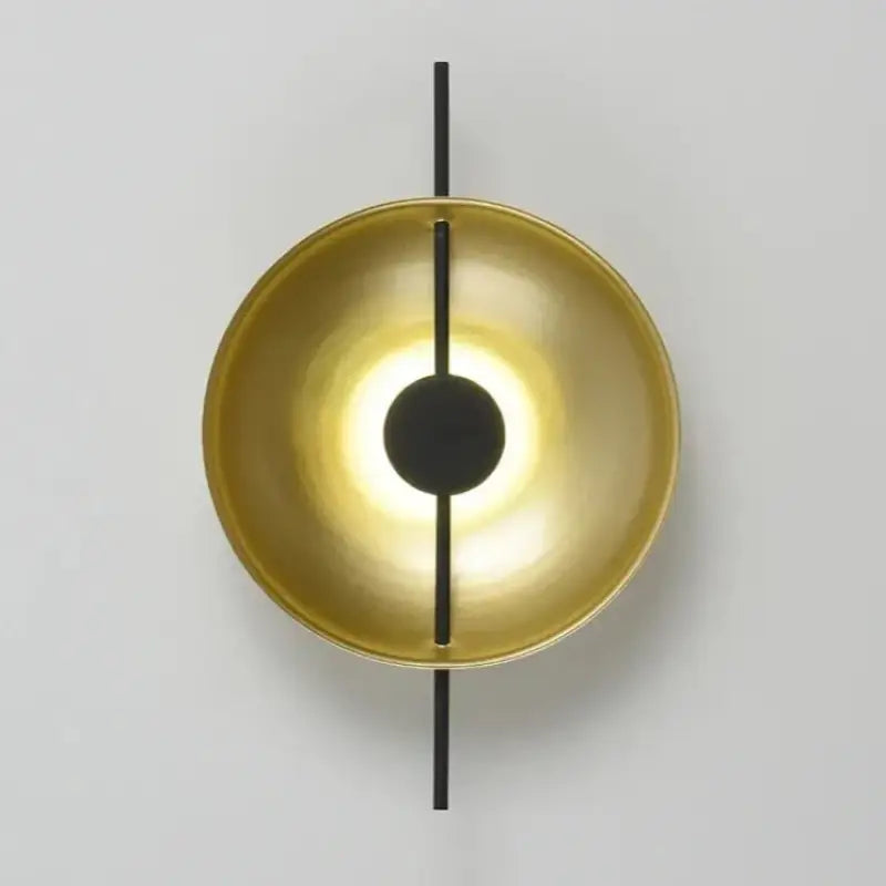 Applique Murale Sculpturale Effet Cible Noir Et Laiton

