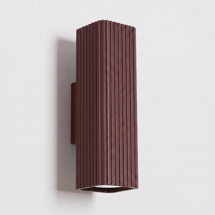 Applique murale Rayo en aluminium marron à réflecteur rainuré, éteinte