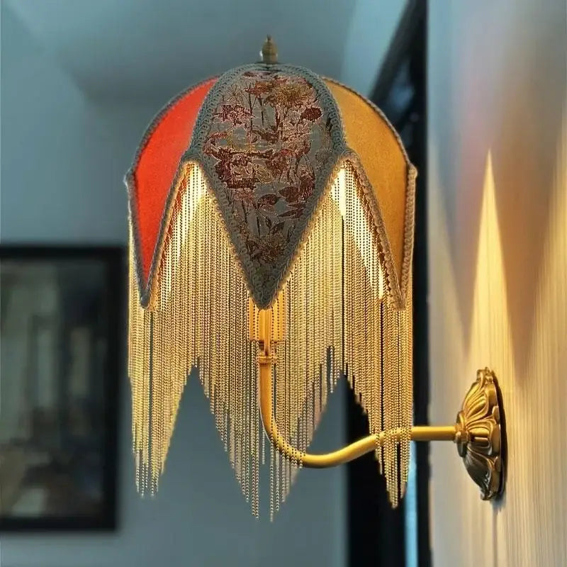 Applique murale style vintage en tissu multicolore au design rétro