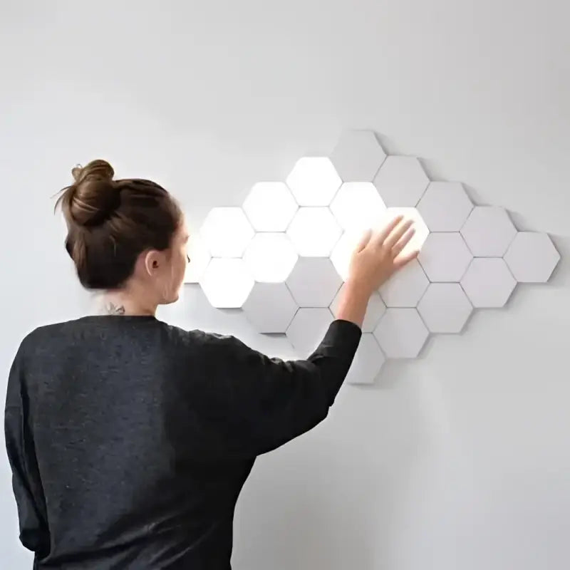 Applique Murale Tactile Design Hexagonal En Acrylique