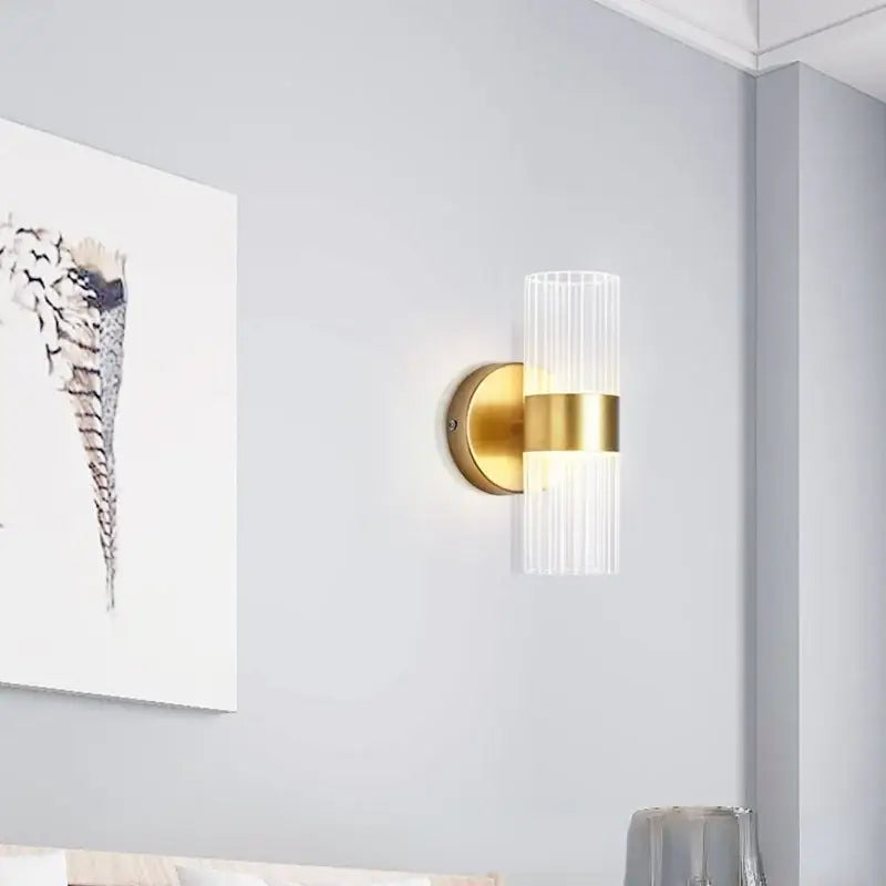 Applique Murale Transparente Et Doré À LED Pour Chambre