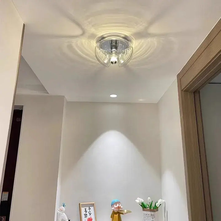 Applique Murale Transparente En Verre Soufflé Gris Élégante