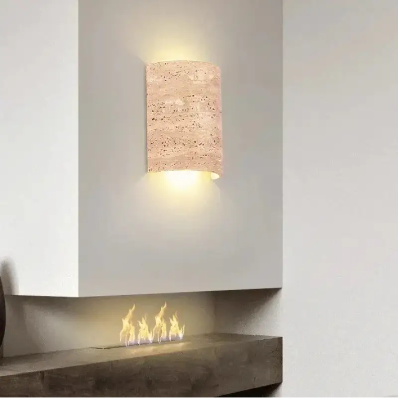 Applique murale travertin led moderne lumière douce