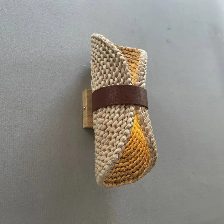 Applique murale tressée naturelle design bohème en rotin