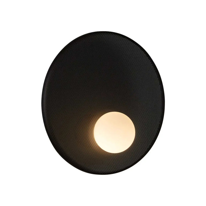 Applique Trip noire en aluminium et acier avec diffuseur en verre opale #couleur_noir