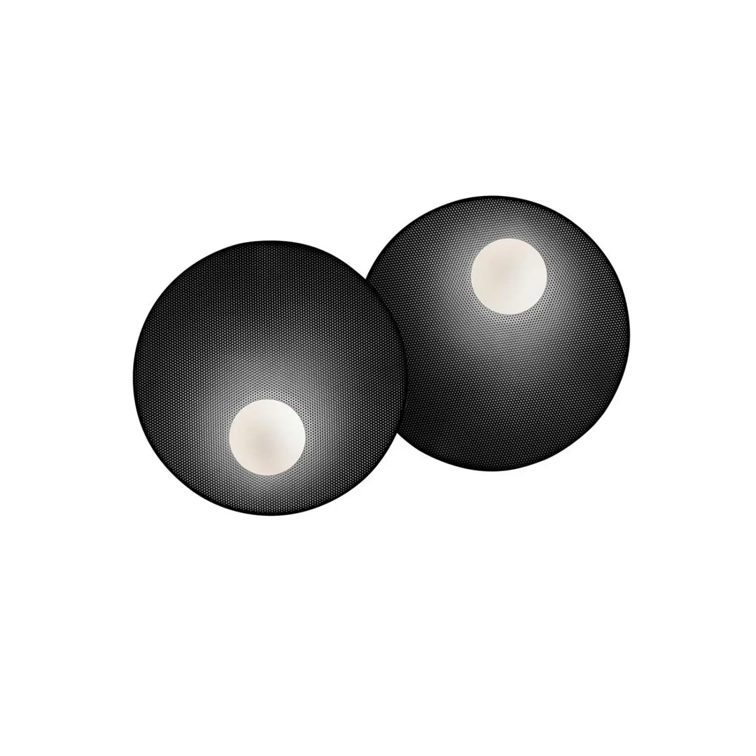 Applique Trip Double en aluminium et acier noir #couleur_noir