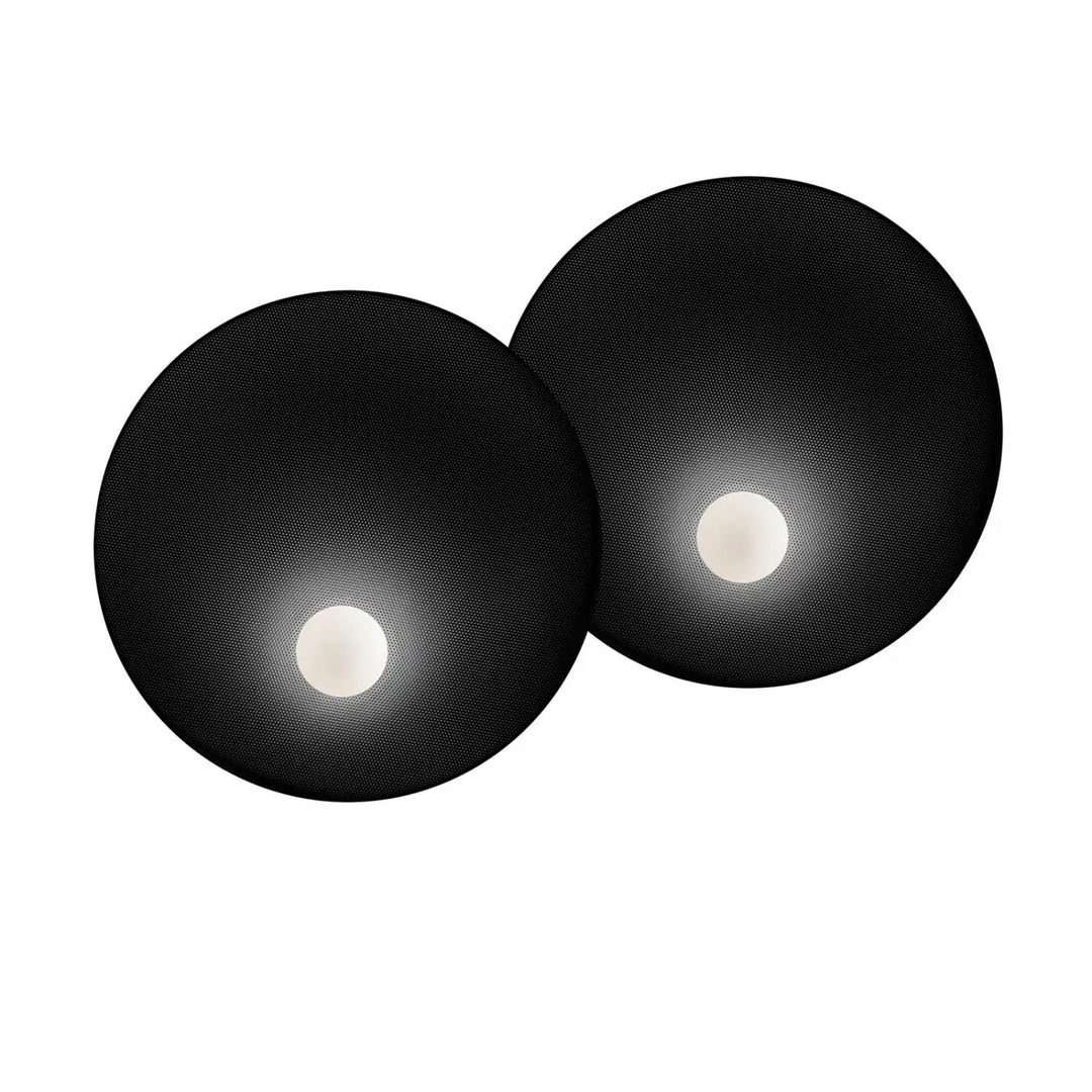Applique murale Trip Double noire en verre opale #couleur_noir