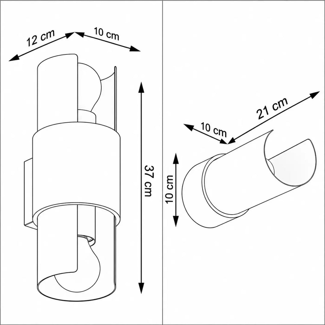 Applique murale moderne en tube dacier blanc avec finition métallique et design circulaire pour lumière douce