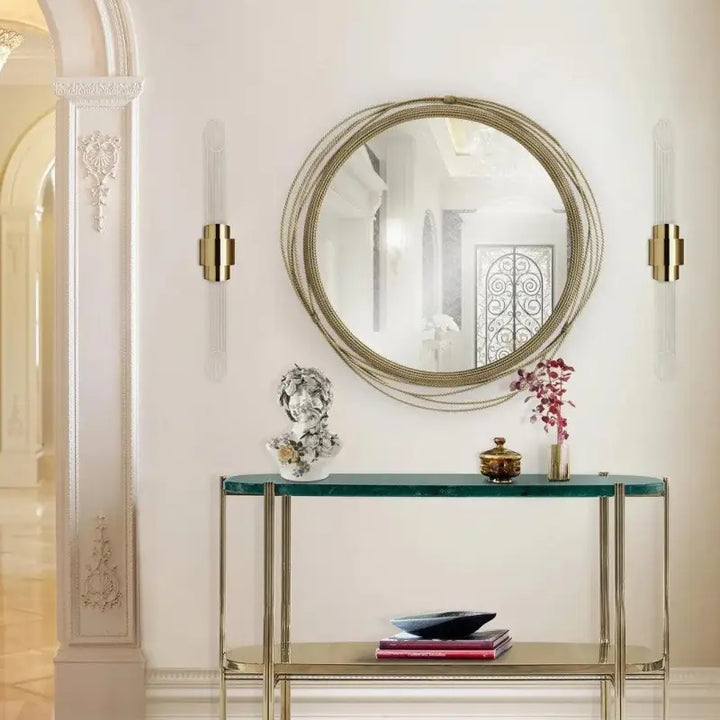 Applique Murale Tube Verre Aluminium Doré Élégante