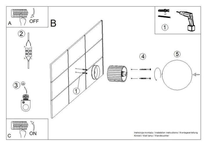 Applique murale lampe halo avec boîtier cylindrique cannelé et base circulaire idéale pour bureau décorative