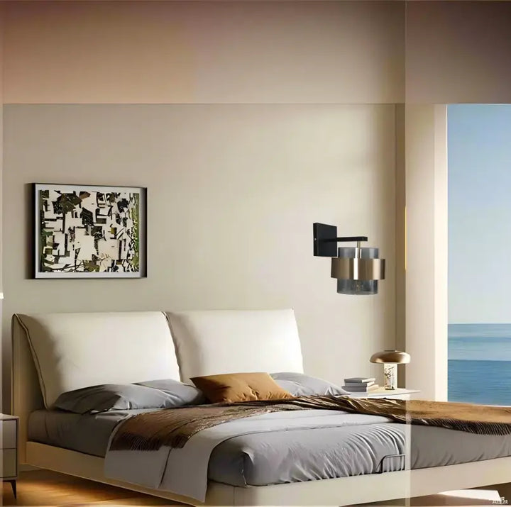 Applique murale en verre orné de laiton luxe et éclatant