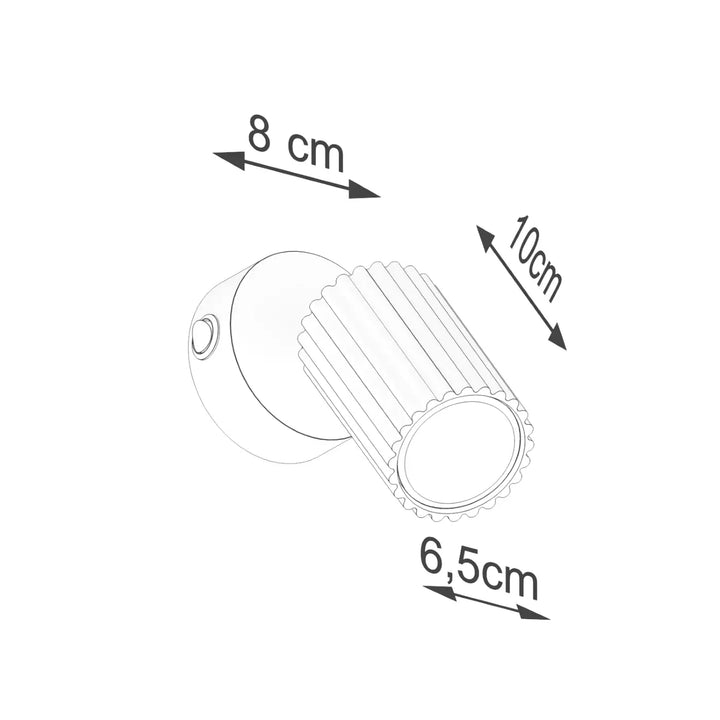 Applique murale karbon vert olive avec interrupteur design minimaliste ampoules gu10 interchangeables et flûté