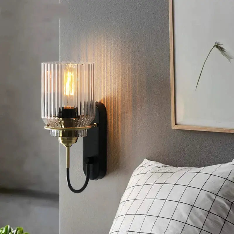 Applique Murale Vintage Avec Abat-Jour En Verre Soufflé