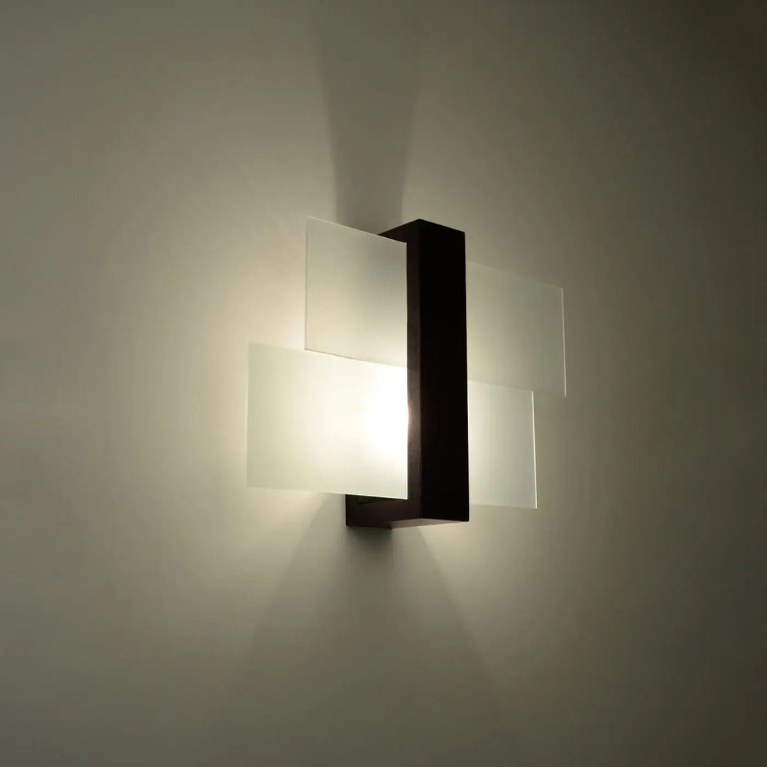 Applique murale feniks 1 wenge avec panneaux en verre dépoli pour une atmosphère unique et un design intemporel
