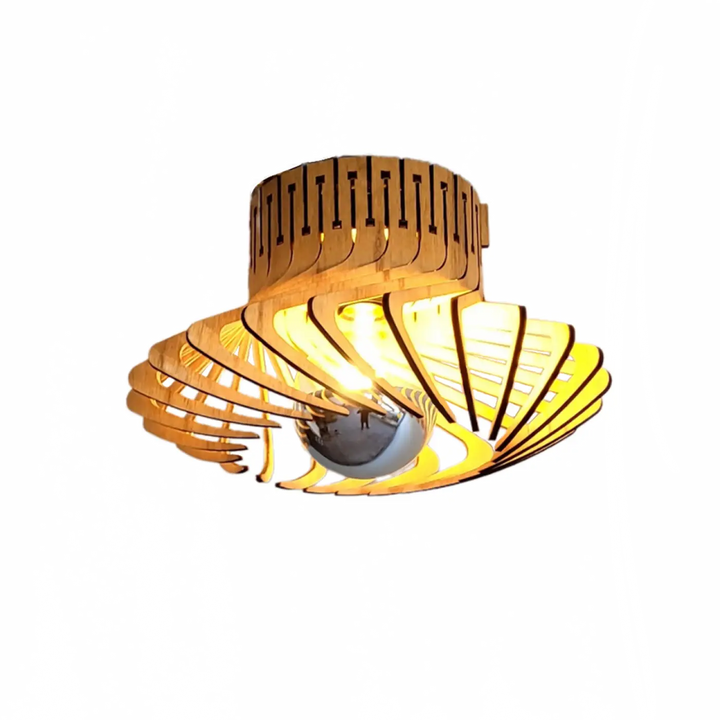 L’applique murale pianumayö en bois fsc avec design spiralé chaud et découpes géométriques pour un éclairage décoratif