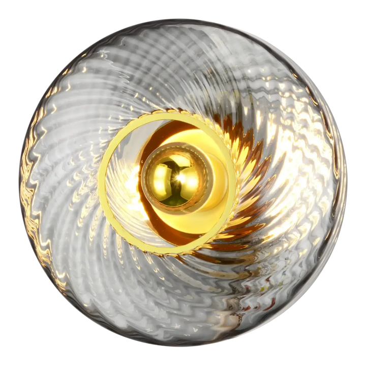 L’applique roxanne style art avec abat-jour en verre circulaire moderne orné d’un motif argenté tourbillonnant