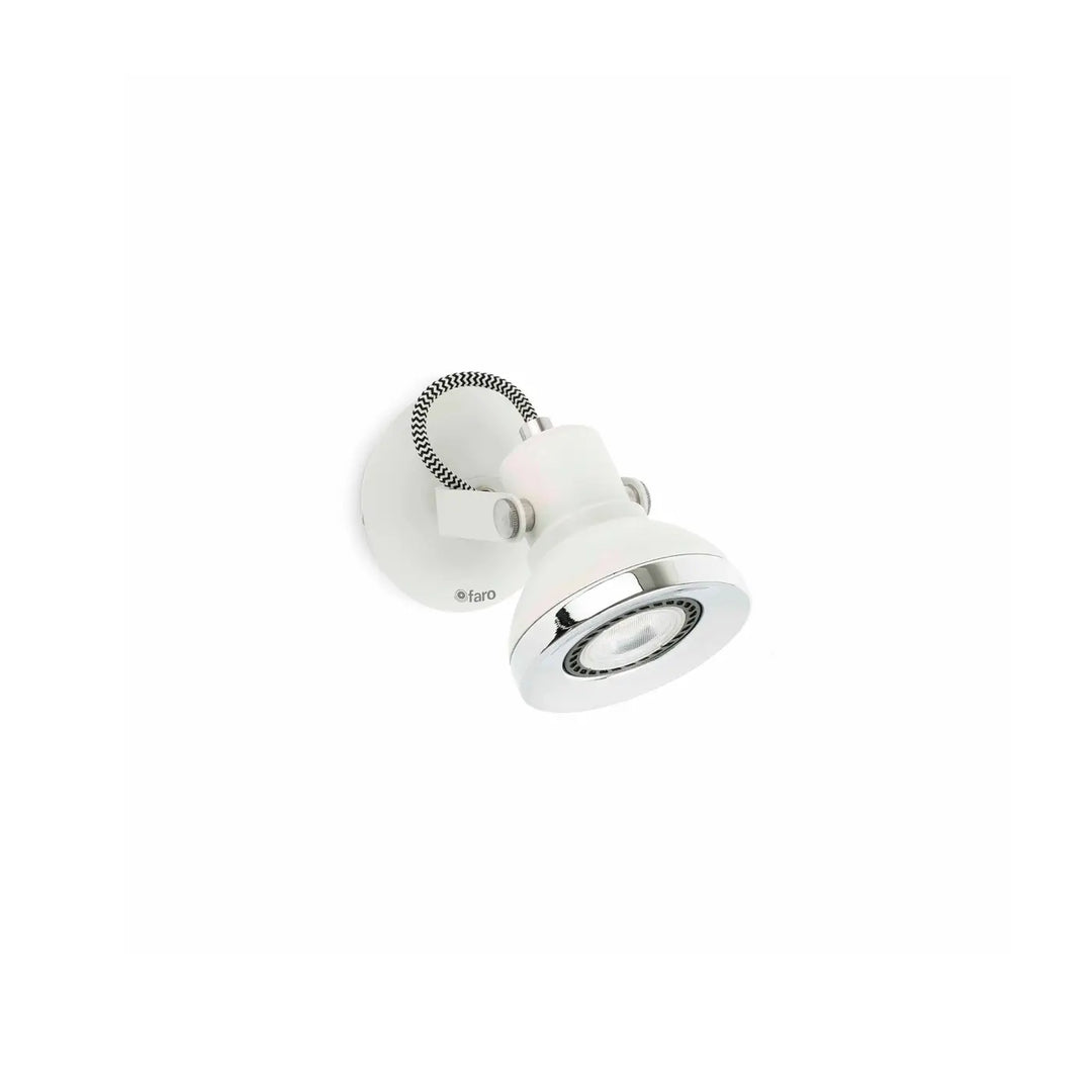 Applique spot Ring blanche et chromée de Faro Barcelona