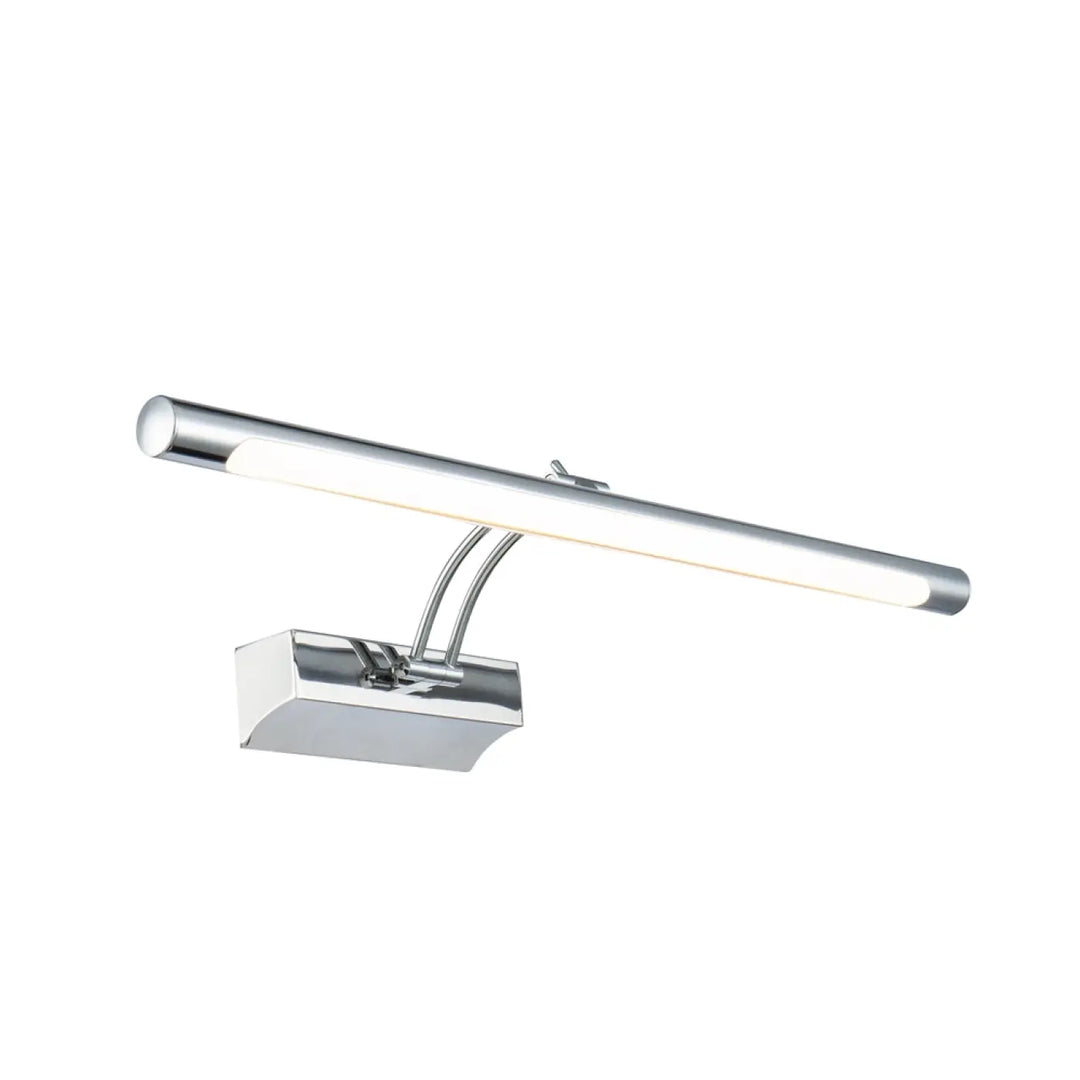 Applique murale fino avec led intégrée en aluminium finition argent et bras ajustable au design rectangulaire chrome