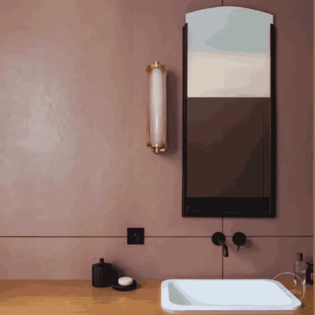 White rectangular sink with sleek modern design and smooth edges l’applique tiffany wall light product