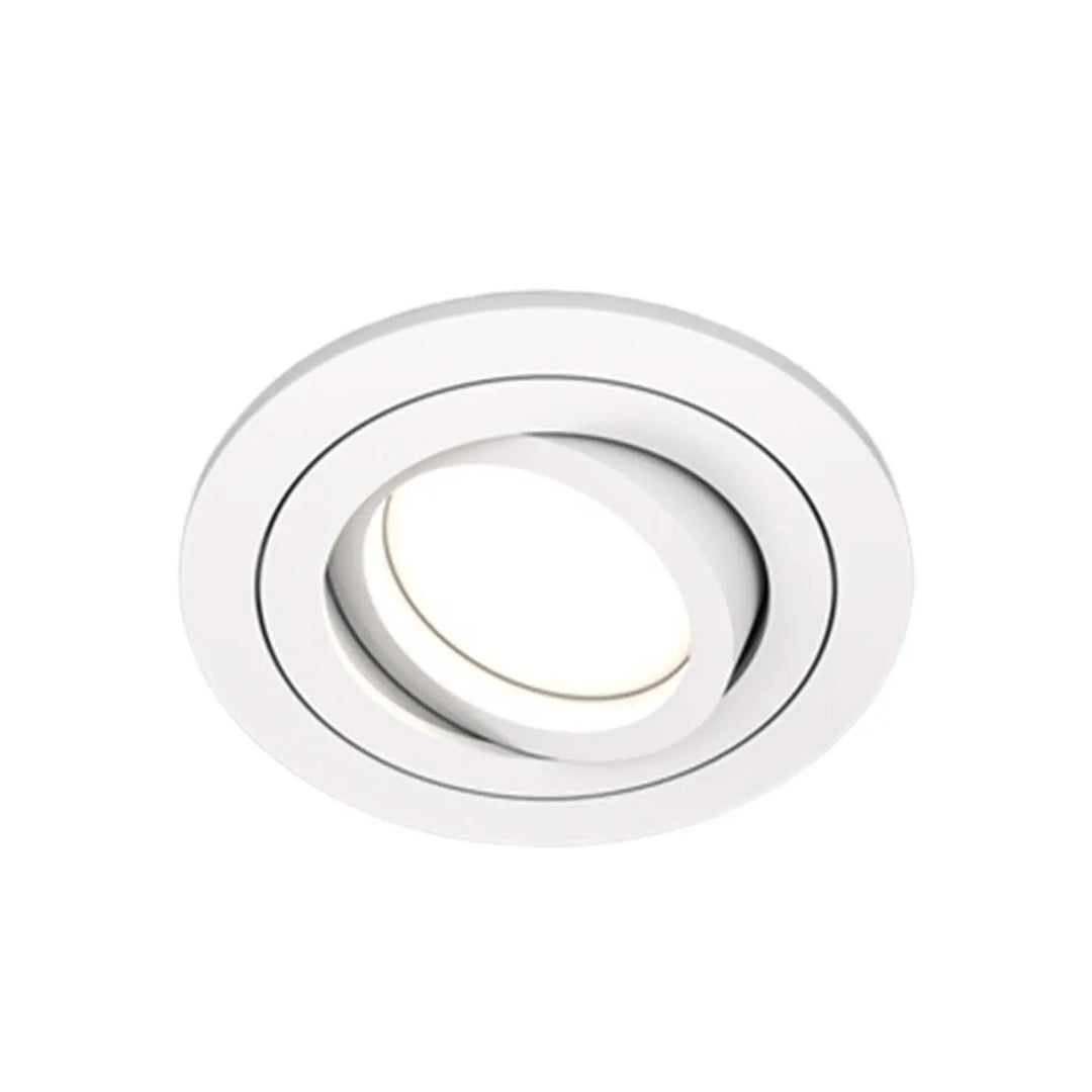 Spot encastré rond blanc avec design moderne et orientable à 25 degrés atom pour éclairage intérieur élégant