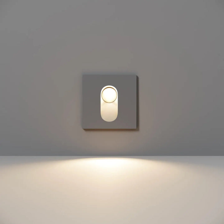 Applique extérieure via urbana avec balise extérieure led gris et diffuseur en verre dépoli blanc chaud pour marches d’un faisceau