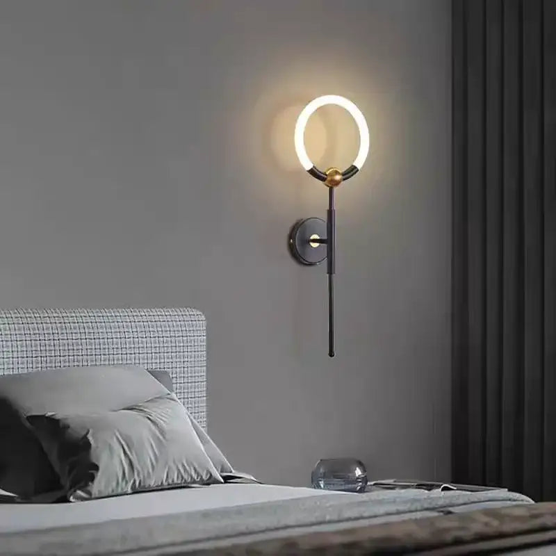 Applique murale design contemporain avec anneau lumineux