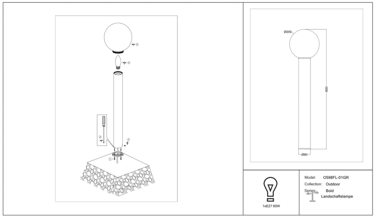 Schéma d'installation du luminaire